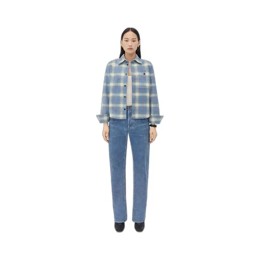 Flannel-Printed Leather Shirt
