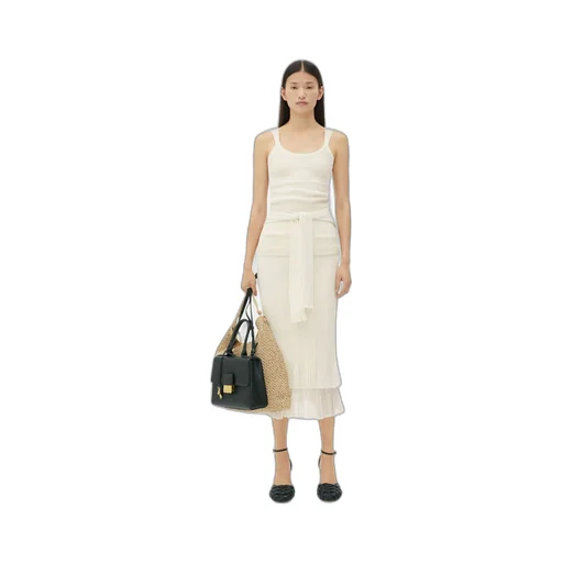Two-In-One Light Cotton Midi Skirt