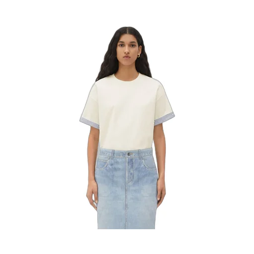 Double Layer Striped Cotton T-Shirt