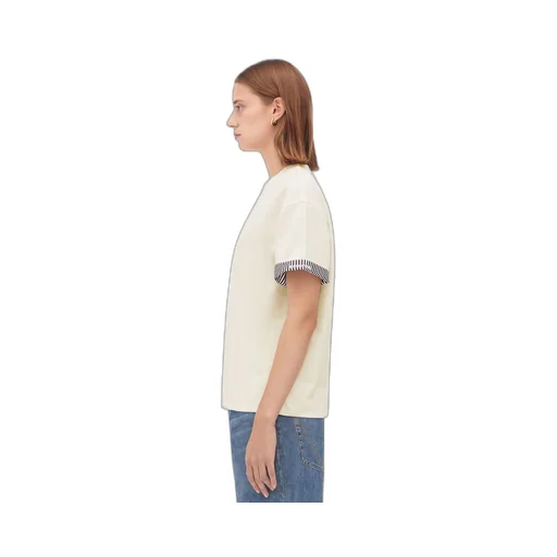 Double Layer Striped Cotton T/Shirt