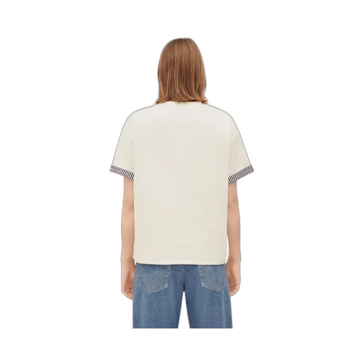 Double Layer Striped Cotton T/Shirt