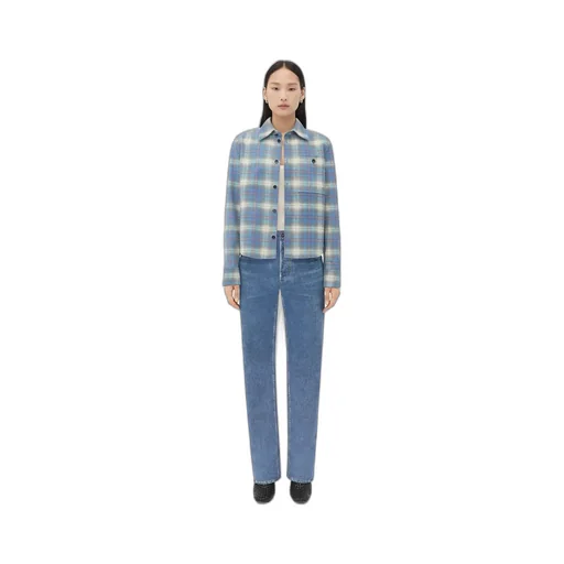Flannel-Printed Leather Shirt