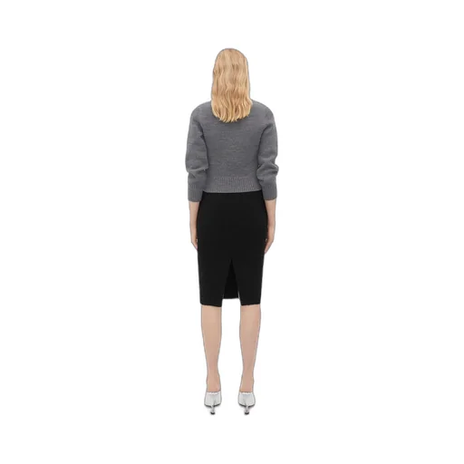 Light Textured Viscose Midi Skirt