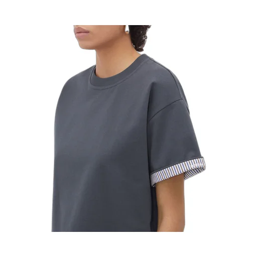 Double Layer Striped Cotton T-Shirt