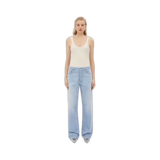 Wide Leg Light-Bleached Denim