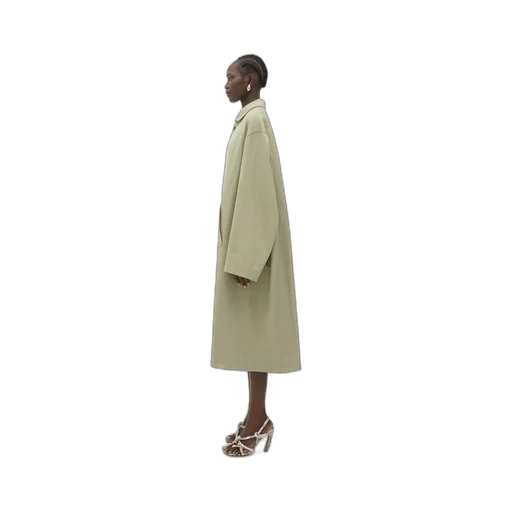 Oversized Fit Cotton Twill Coat