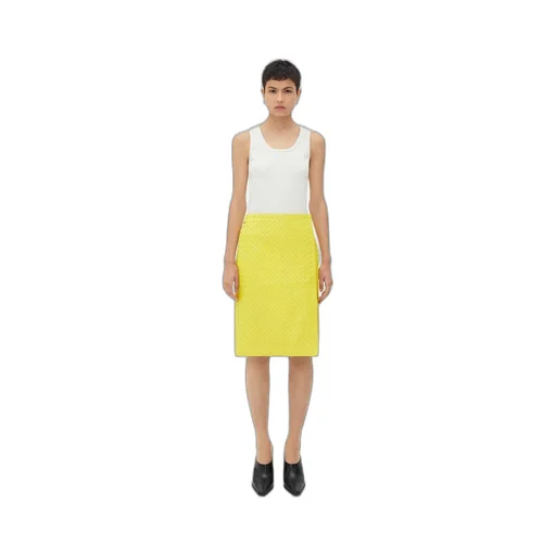 Intrecciato Leather Skirt