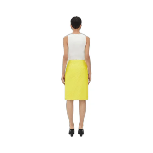 Intrecciato Leather Skirt