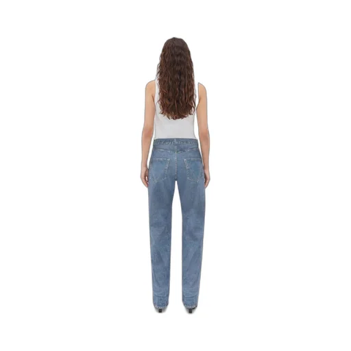 Printed Leather Boyfriend Denim