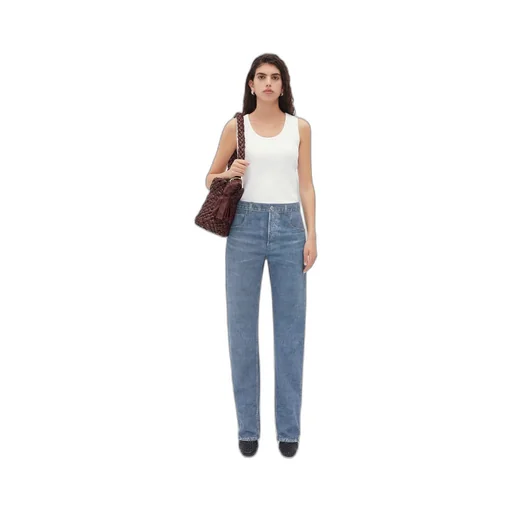 Printed Leather Boyfriend Denim