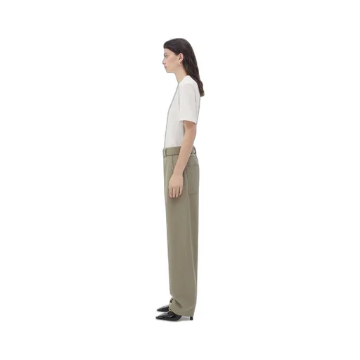 Tapered Leg Grain De Poudre Pants