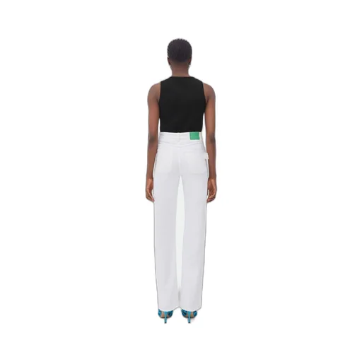 White High Rise Straight Denim