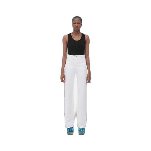 White High Rise Straight Denim