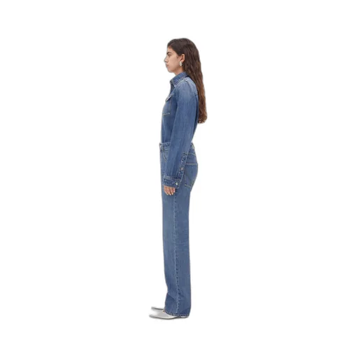 Medium Washed Mid Rise Straight Denim