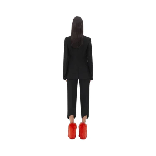 Curved Sleeves Compact Wool And Satin Jacket