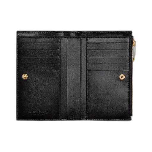 Medium Intrecciato Bi-Fold Zip Wallet