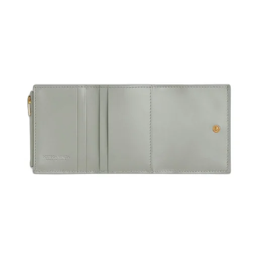 Intrecciato Tri-Fold Zip Wallet