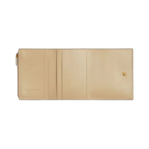 Small Intrecciato Tri-Fold Zip Wallet