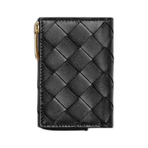 Small Intrecciato Tri-Fold Zip Wallet