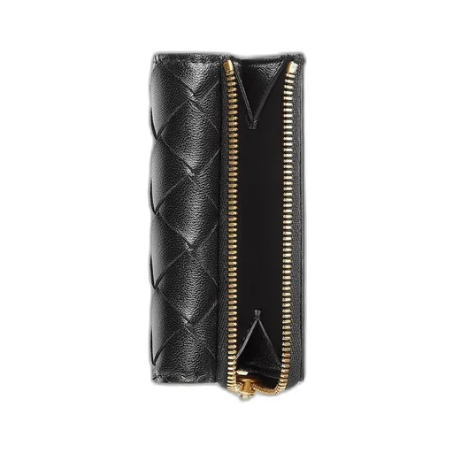 Small Intrecciato Tri-Fold Zip Wallet