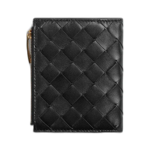 Small Intrecciato Bi-Fold Zip Wallet