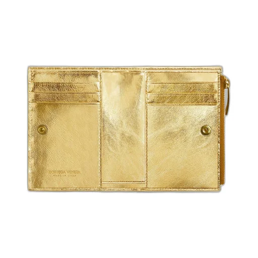 Small Intrecciato Bi-Fold Zip Wallet