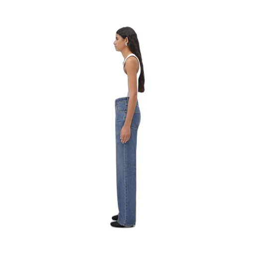 Medium Washed High Rise Straight Denim