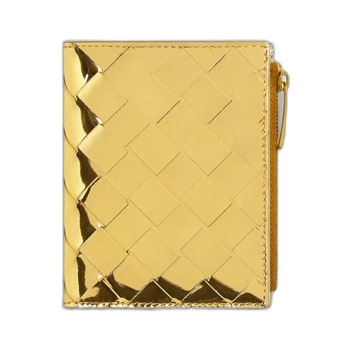 Small Intrecciato Bi-Fold Zip Wallet