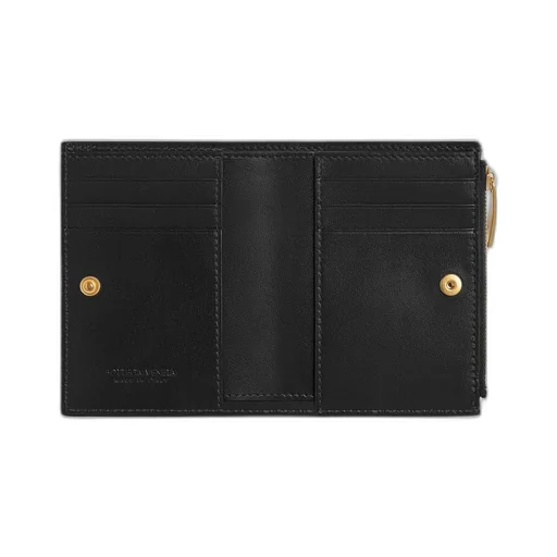 Small Intrecciato Bi-Fold Zip Wallet