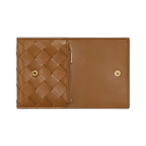 Intrecciato Tri-Fold Zip Wallet
