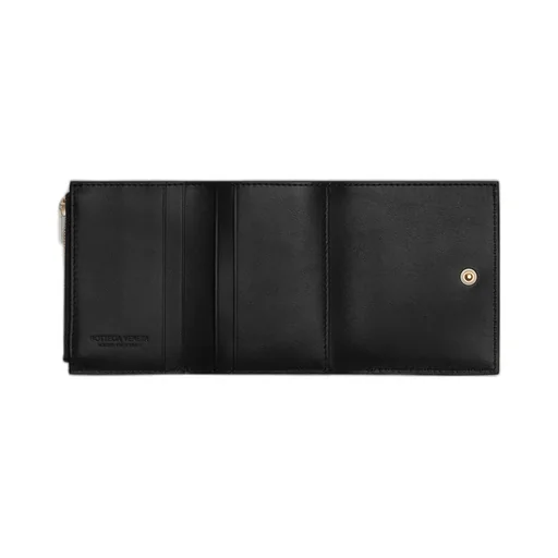 Small Intrecciato Tri-Fold Zip Wallet