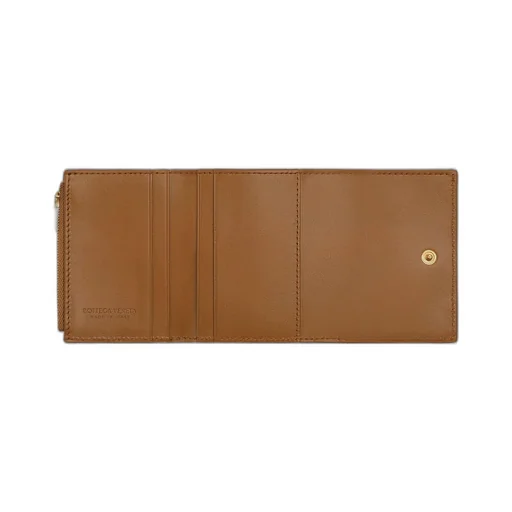 Intrecciato Tri-Fold Zip Wallet