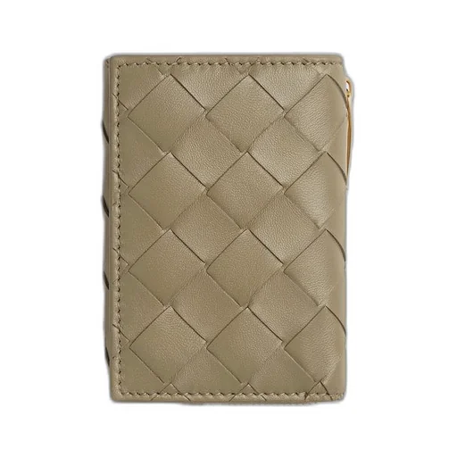 Small Intrecciato Tri-Fold Zip Wallet