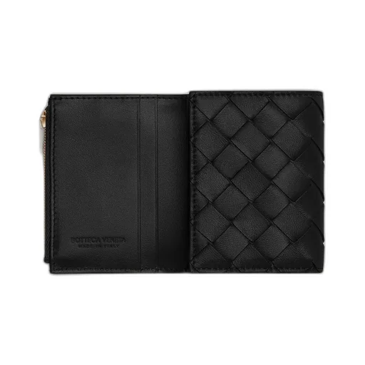 Small Intrecciato Tri-Fold Zip Wallet
