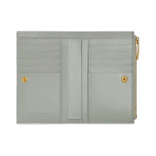 Medium Intrecciato Bi-Fold Zip Wallet