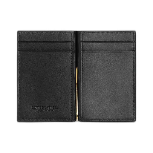 Intrecciato Flap Card Case With Bill Clip