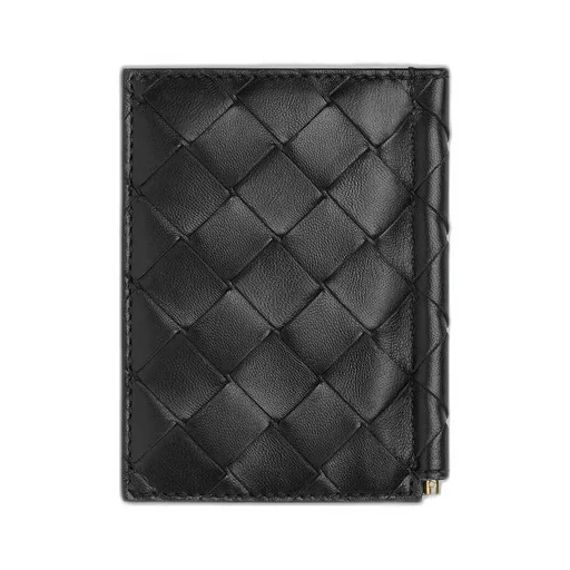 Intrecciato Flap Card Case With Bill Clip