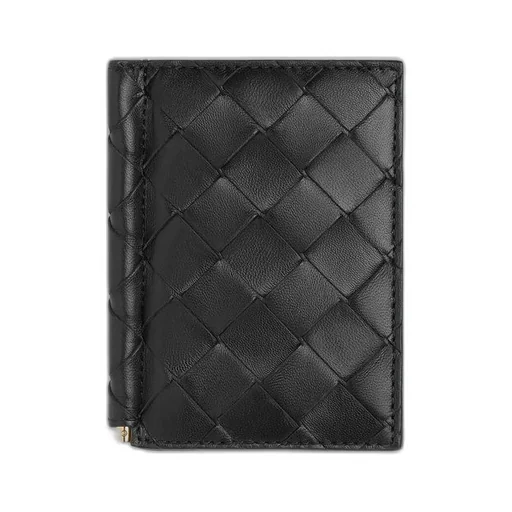 Intrecciato Flap Card Case With Bill Clip