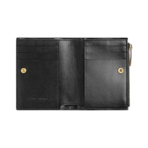 Small Intrecciato Bi-Fold Zip Wallet