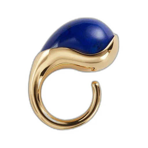 Drop Ring With Lapis Stone