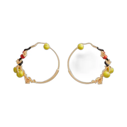 Flower Hoop Earrings
