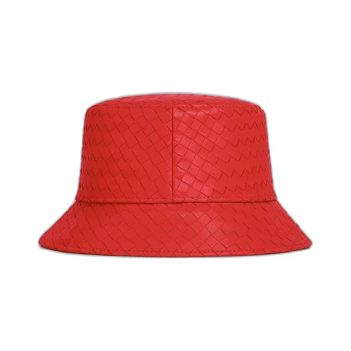 Leather Intrecciato Bucket Hat