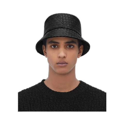 Intrecciato Leather Bucket Hat