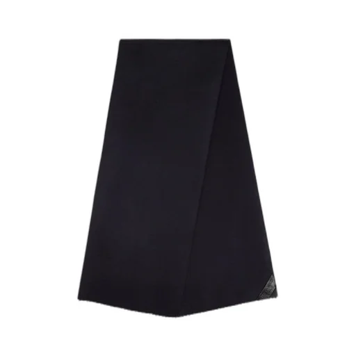 Cashmere Scarf With Leather Patch