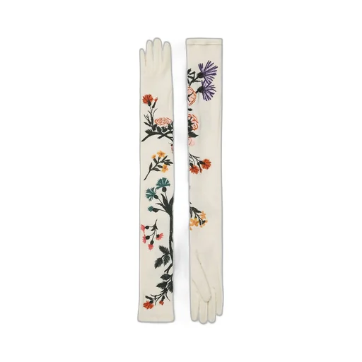 Wool Flowers Long Gloves