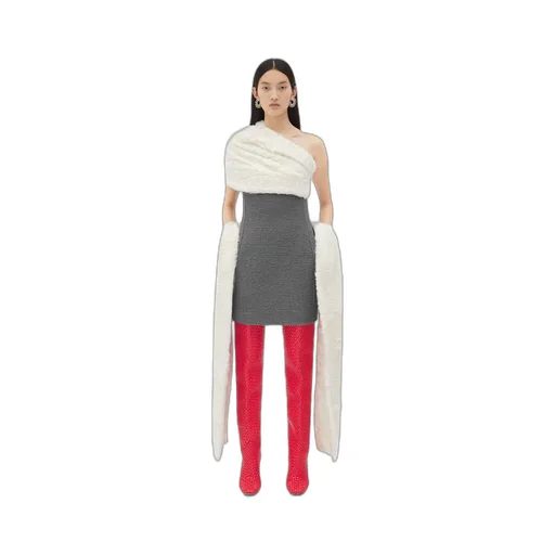 Wavy-Effect Shearling Scarf