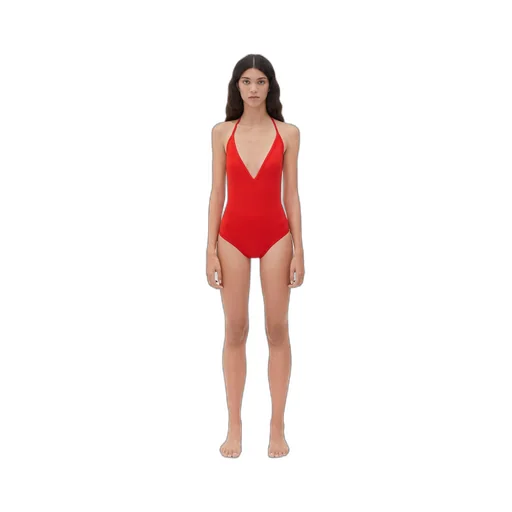 Stretch Nylon Halter Neck Swimsuit