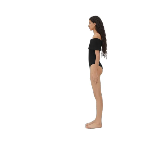 Stretch Nylon Off-The-Shoulder Swimsuit