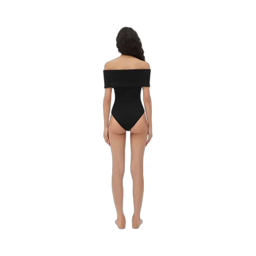 Stretch Nylon Off-The-Shoulder Swimsuit
