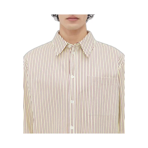 Printed Leather Striped Shirt